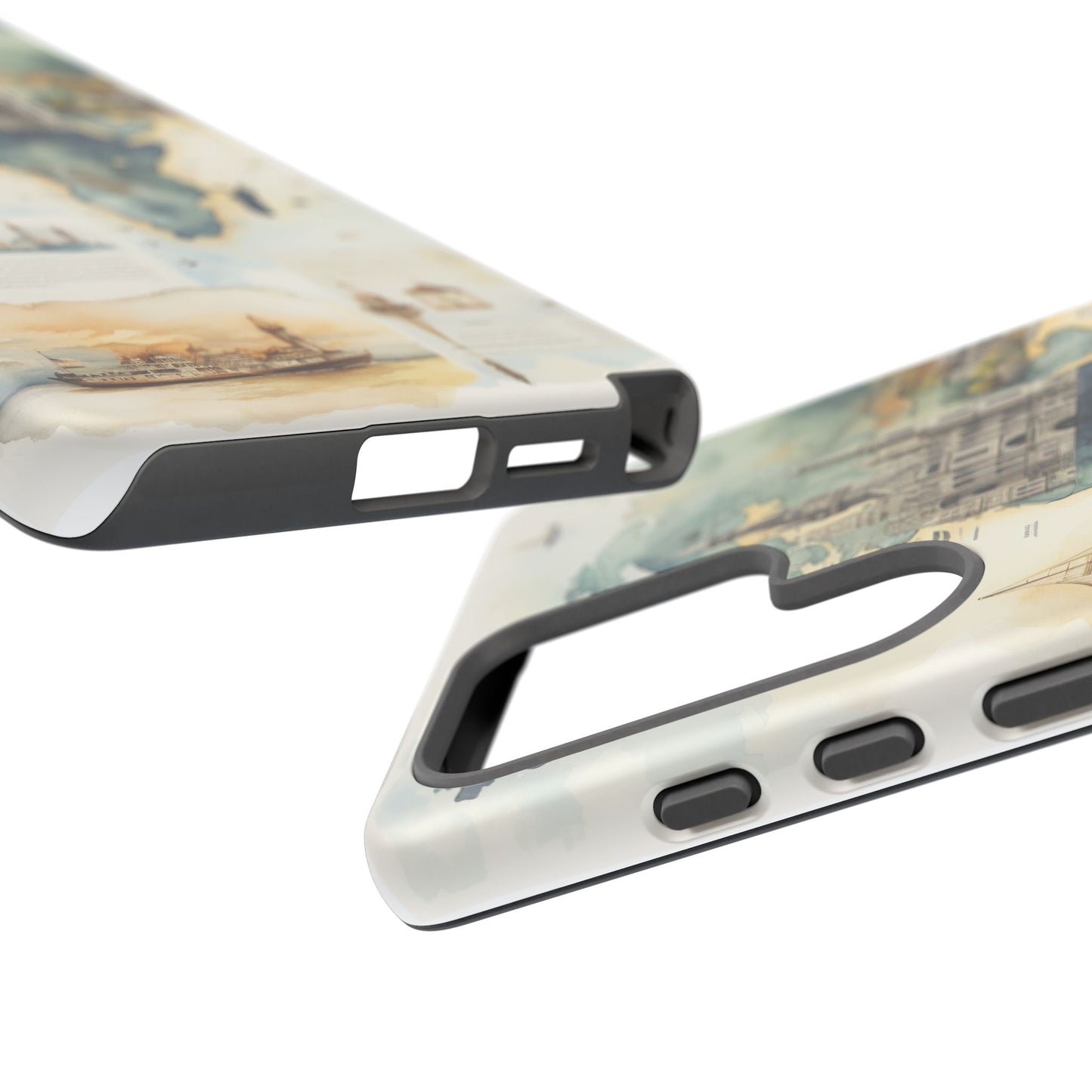Hard Phone Case — Watercolor Fantasy Map Castle Design