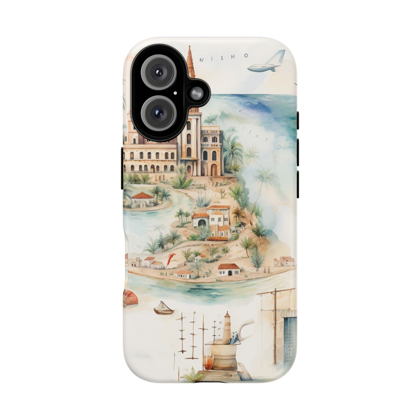 Hard Phone Case — Watercolor Fantasy Map Castle Design