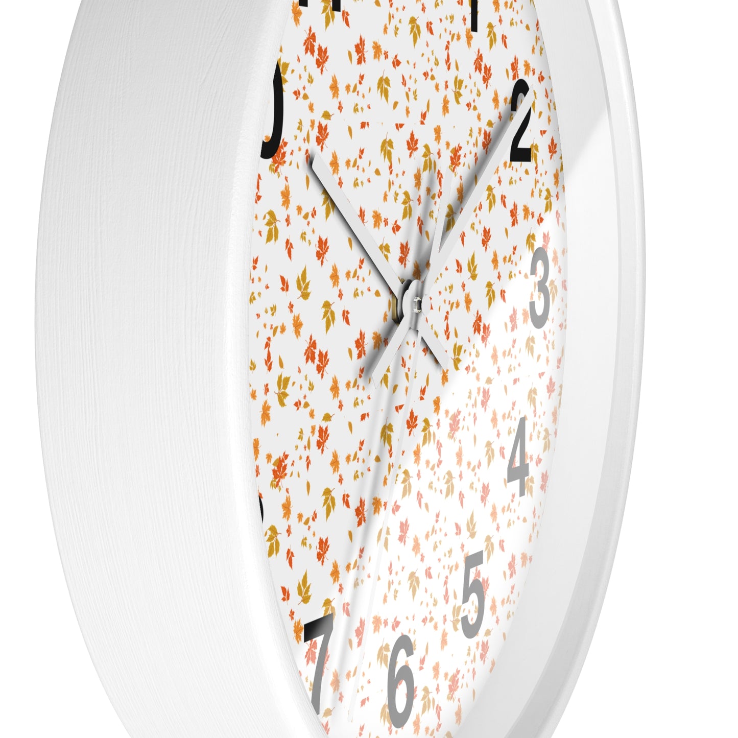 Autumn Leaves Wall Clock, Fall Home Decor, Rustic Timepiece, Seasonal Gift, Nature-Inspired Wall Art