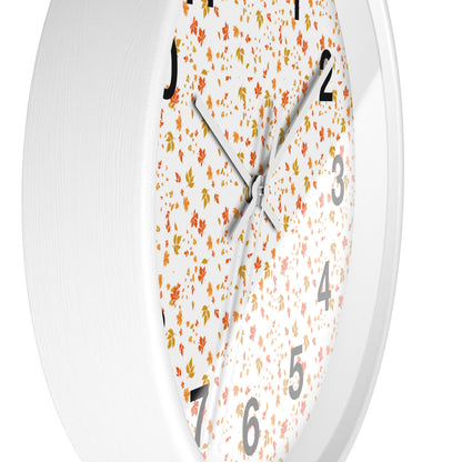 Autumn Leaves Wall Clock, Fall Home Decor, Rustic Timepiece, Seasonal Gift, Nature-Inspired Wall Art
