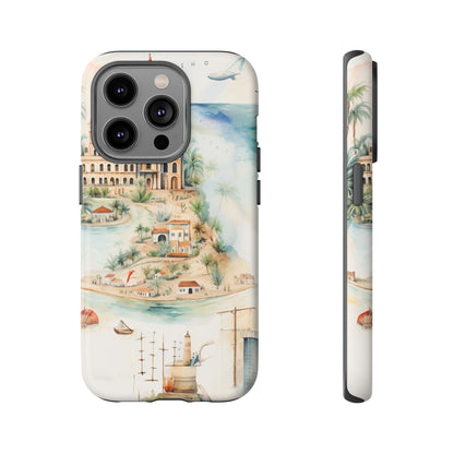 Hard Phone Case — Watercolor Fantasy Map Castle Design
