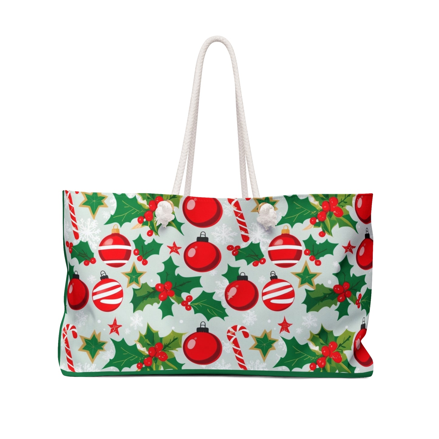 Christmas Weekender Bag, Holiday Travel Tote, Festive Oversized Bag, Gift for Her, Eco-Friendly Shopping Bag