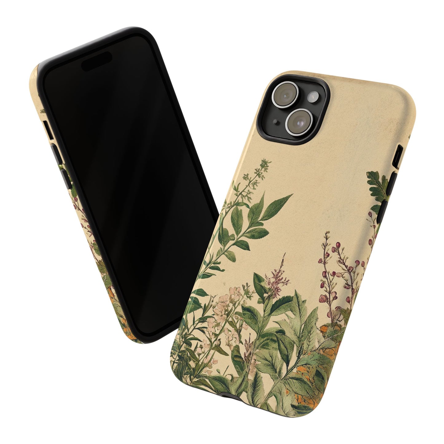 Floral Vintage Tough Case – Botanical Protective Phone Cover,Plants Lovers