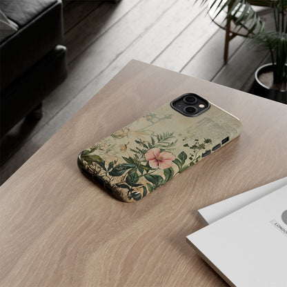 Floral Vintage Tough Case – Botanical Protective Phone Cover,Plants Lovers