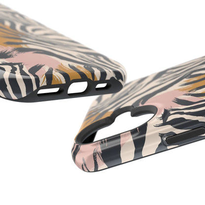 Zebra Brushstroke Magnetic Impact Phone Case,Africa Pattern