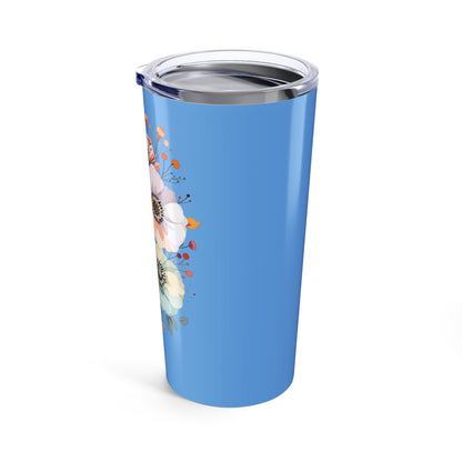 Floral Bouquet 20oz Tumbler — Blue Spring Anemone Travel Mug