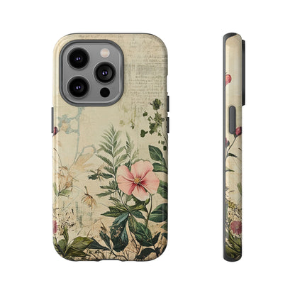 Floral Vintage Tough Case – Botanical Protective Phone Cover,Plants Lovers