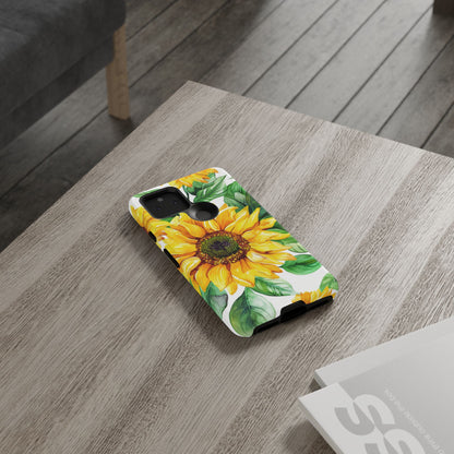 Sunflower Tough Phone Case — Bright Floral Protective Cover