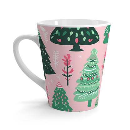 Holiday Cheer Latte Mug - Festive Christmas Tree Design a perfect gift for her , great for holidays