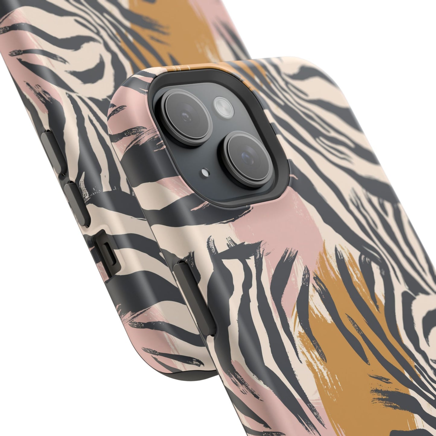 Zebra Brushstroke Magnetic Impact Phone Case,Africa Pattern