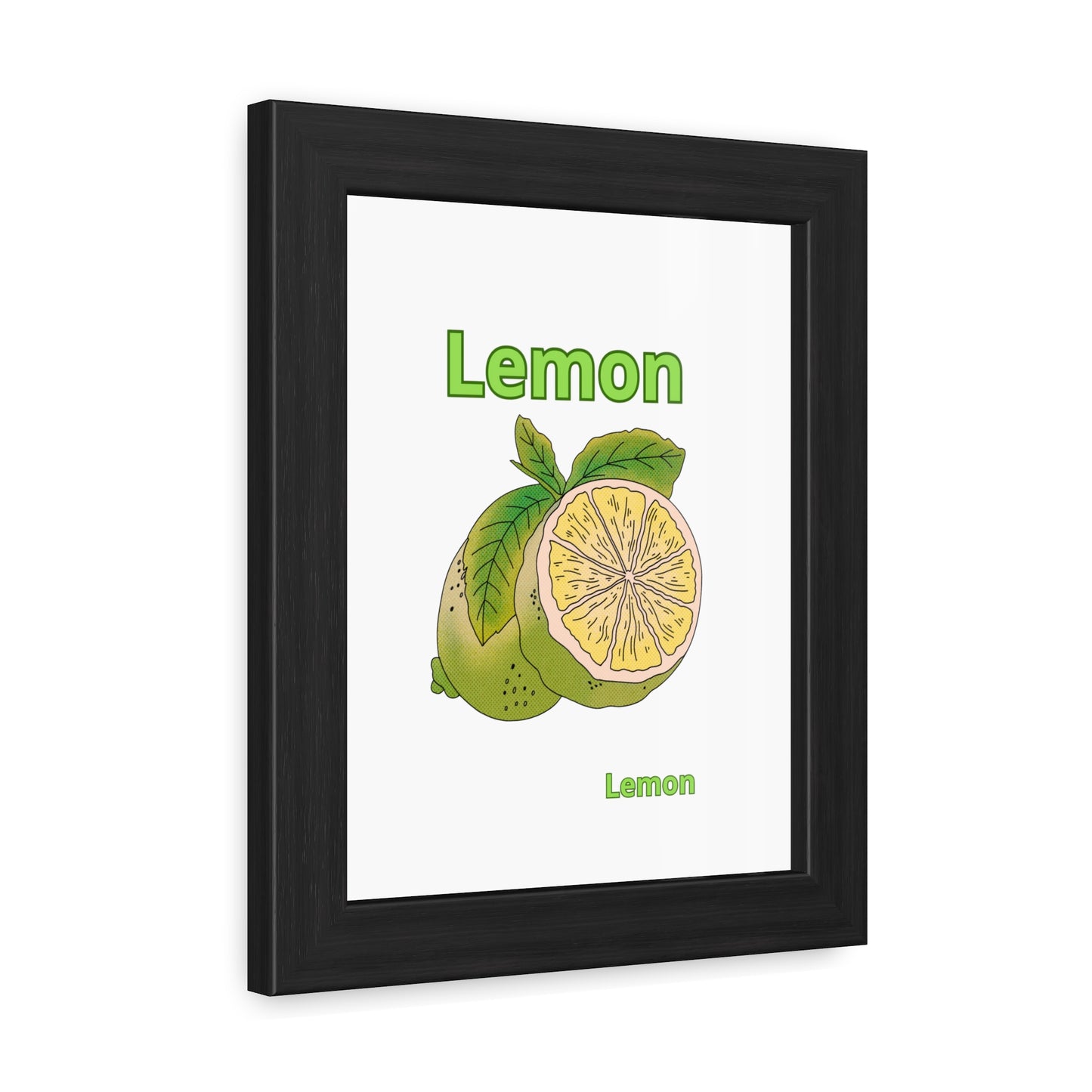 Lemon Framed Poster, Bright Home Decor, Kitchen Art, Gift for Citrus Lovers, Fresh Farmhouse Style