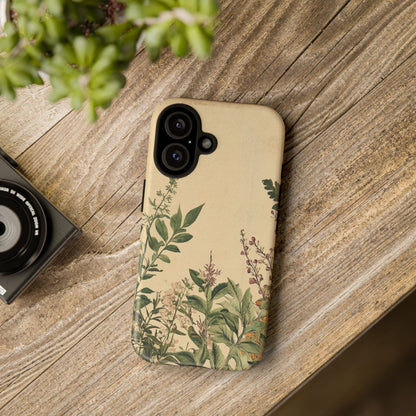 Floral Vintage Tough Case – Botanical Protective Phone Cover,Plants Lovers