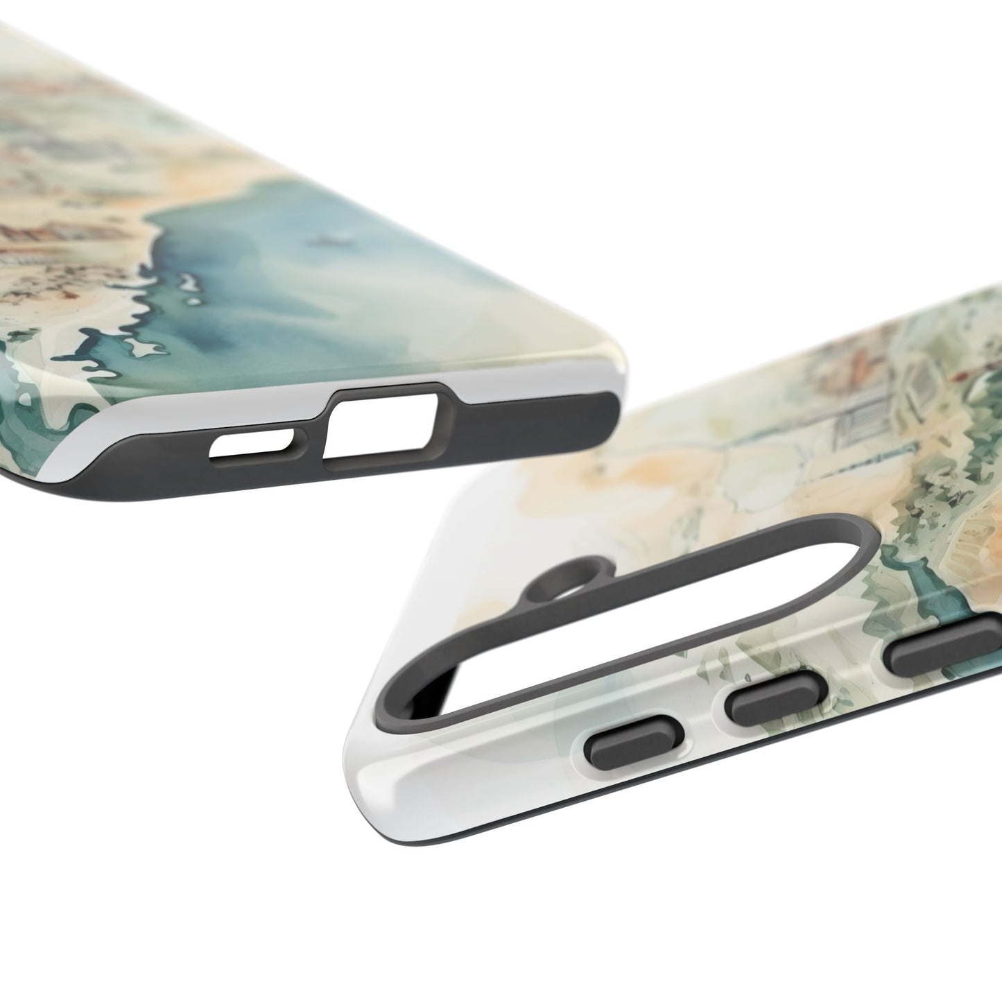 Hard Phone Case — Watercolor Fantasy Map Castle Design