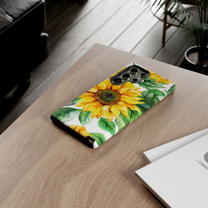 Sunflower Tough Phone Case — Bright Floral Protective Cover