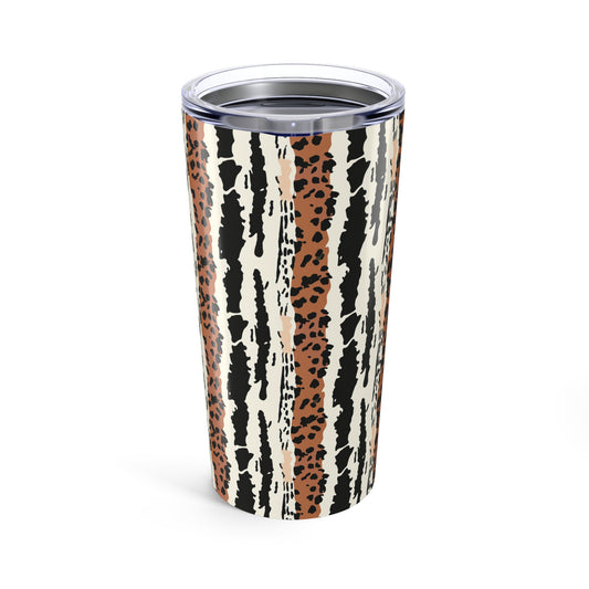 20oz Leopard Stripe Tumbler — Insulated Animal Print Travel Cup