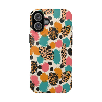 Leopard Splash Magnetic Impact Phone Case — Colorful Abstract Animal Print
