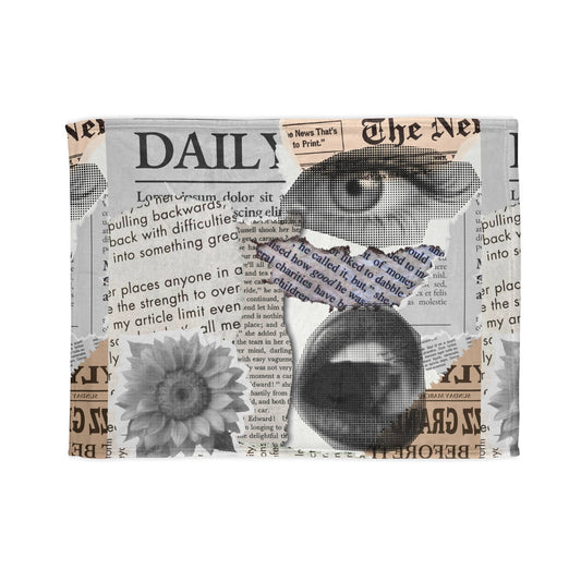 Artistic Polyester Blanket with Newspaper Design, Cozy Throw Blanket for Home Decor, Unique Gift for Art Lovers, Soft Bedspread, Warm [...]