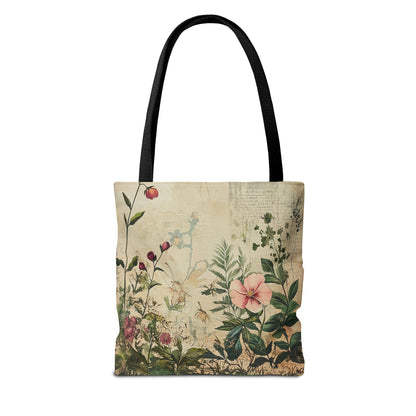 Vintage Floral Tote Bag — Botanical Garden Print AOP