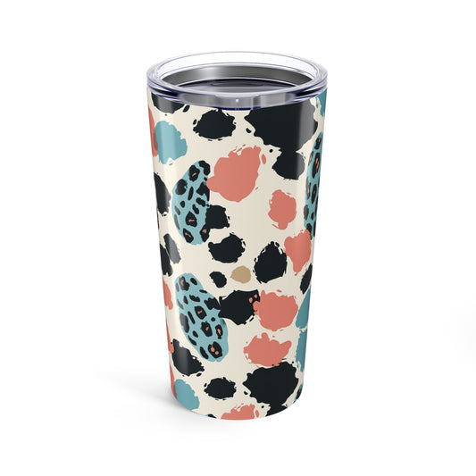 20oz Leopard Print Tumbler — Colorful Pastel Animal Print Travel Cup