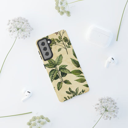 Botanical Leaves Tough Phone Case — Vintage Green Plant Print