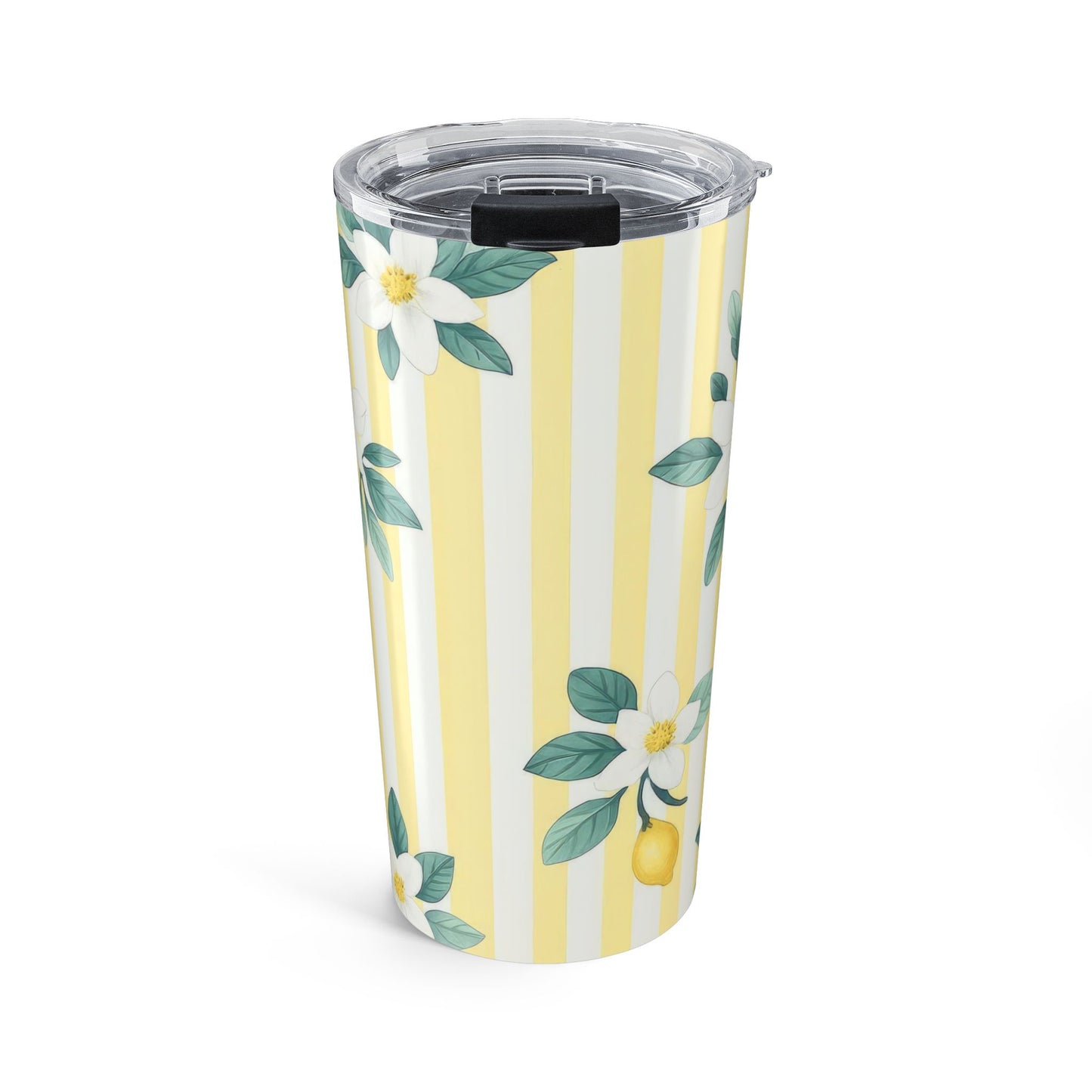 Lemon Floral Tumbler 20oz | Summer Drinkware | Gift for Her | Travel Mug | Lemonade Party | Bright Kitchen Decor | Eco-Friendly