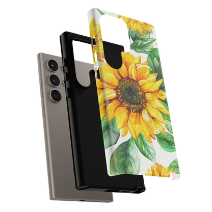 Sunflower Tough Phone Case — Bright Floral Protective Cover