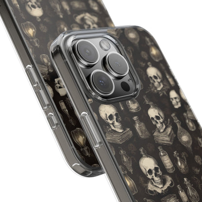 Gothic Skull Phone Case | Clear Impact-Resistant Cases for Halloween, Gothic Aesthetic, Unique Gift, Skull Lover, Spooky Decor