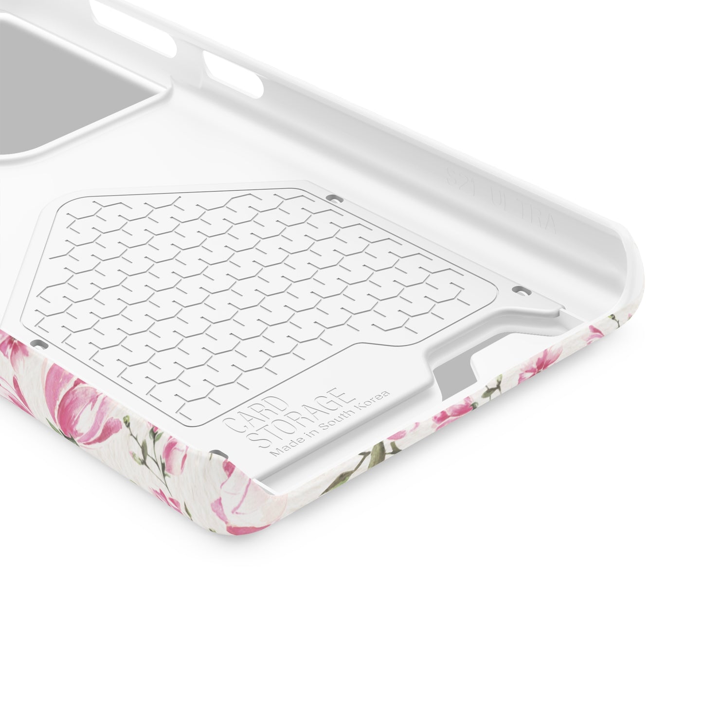 Chic Floral Phone Case with Card Holder for Princesses, Cute Floral Design, Gift for Her