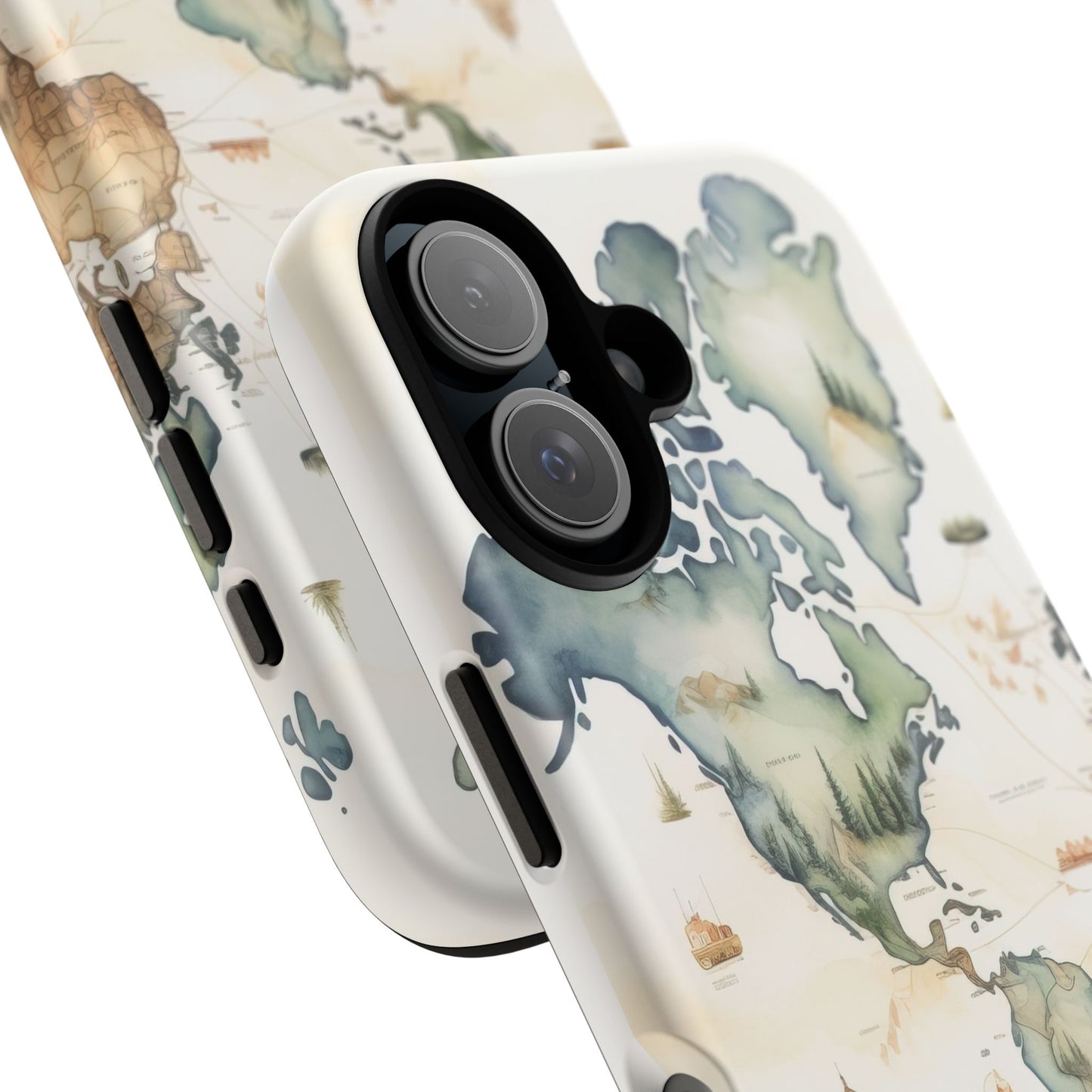 Hard Phone Case — Watercolor Fantasy Map Castle Design