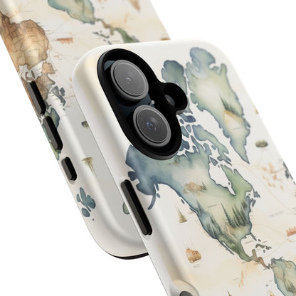 Hard Phone Case — Watercolor Fantasy Map Castle Design