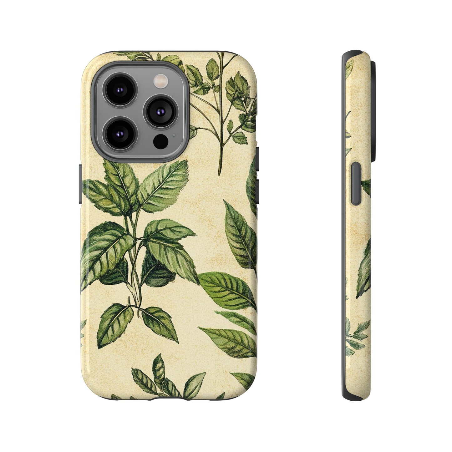 Botanical Leaves Tough Phone Case — Vintage Green Plant Print