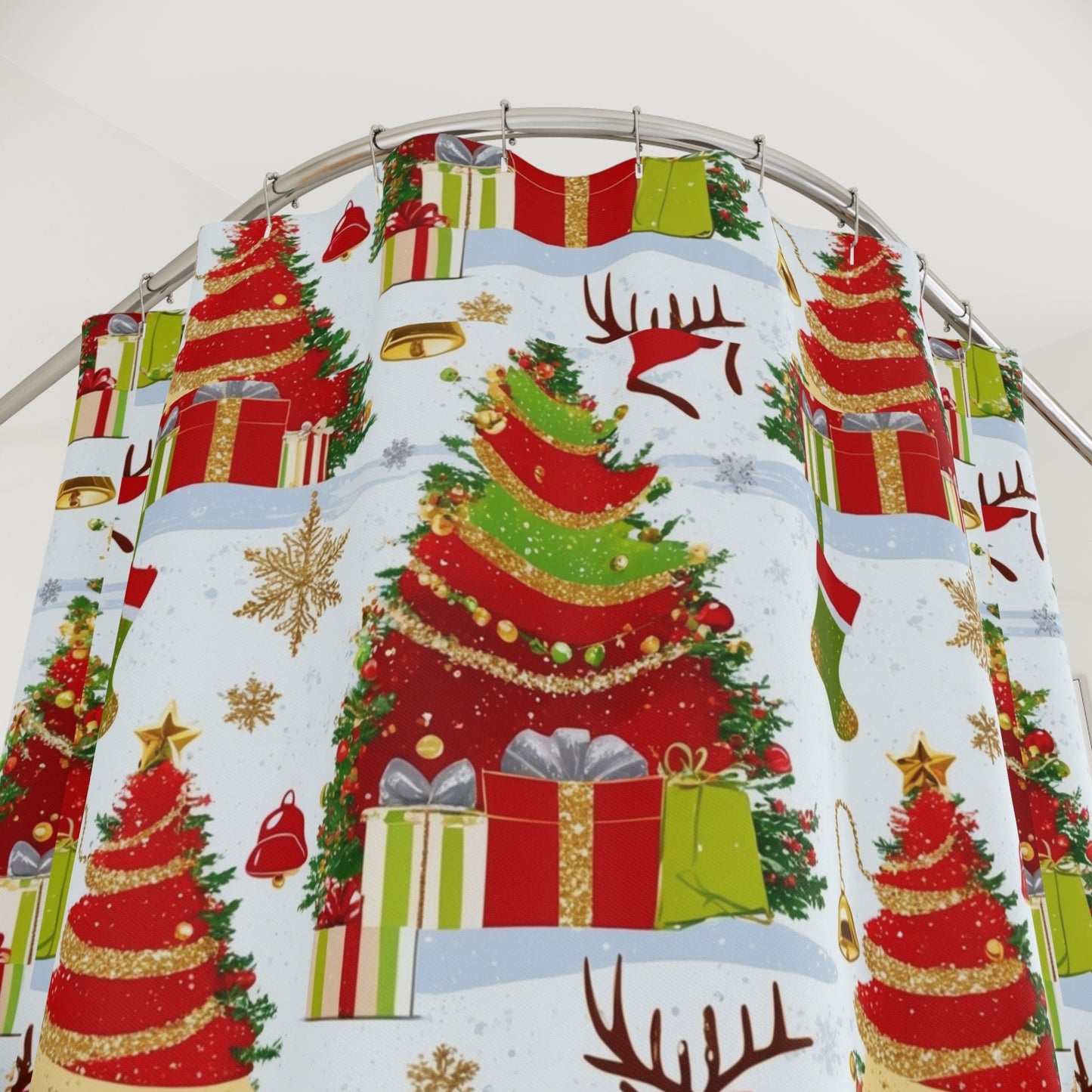 Christmas Shower Curtain, Festive Holiday Decor, Winter Wonderland, Bathroom Accessories, Gift for Her, Holiday Home