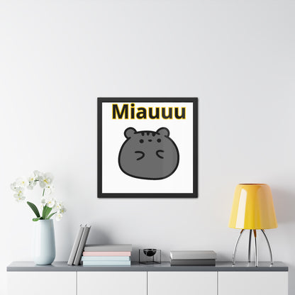 Cat Vibes Framed Poster, Relaxation Wall Art, Home Decor, Gift for Friends, for animal lovers