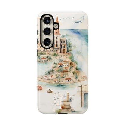 Hard Phone Case — Watercolor Fantasy Map Castle Design