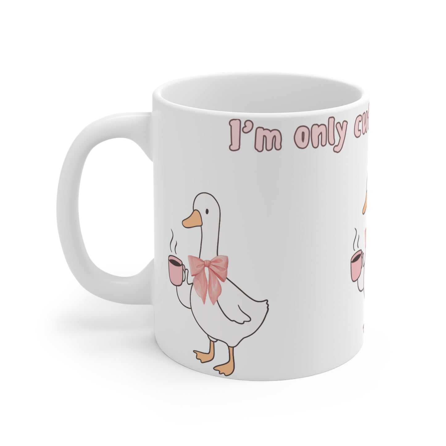 Cute Duck Coffee Mug - 'I'm Only Cute After Coffee',the perfect gift for her ,for Coffe lovers .