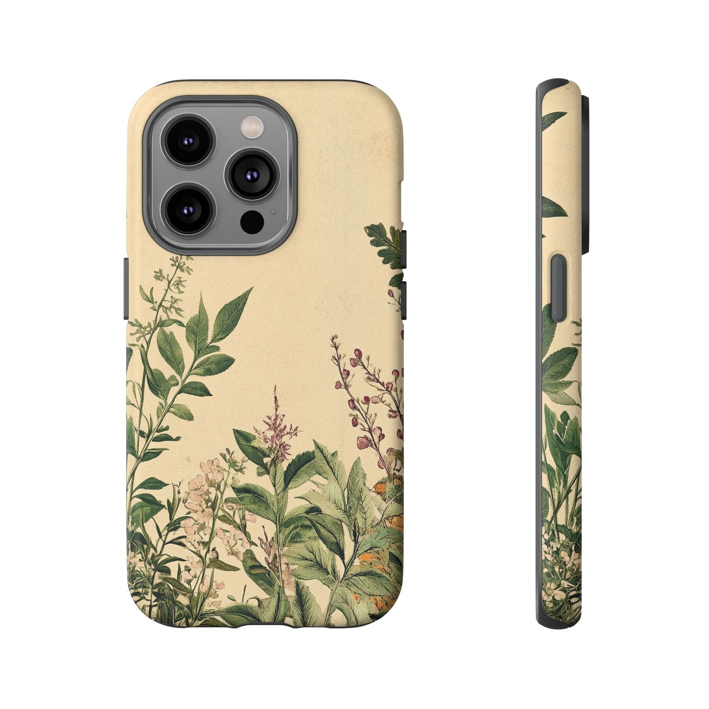 Floral Vintage Tough Case – Botanical Protective Phone Cover,Plants Lovers