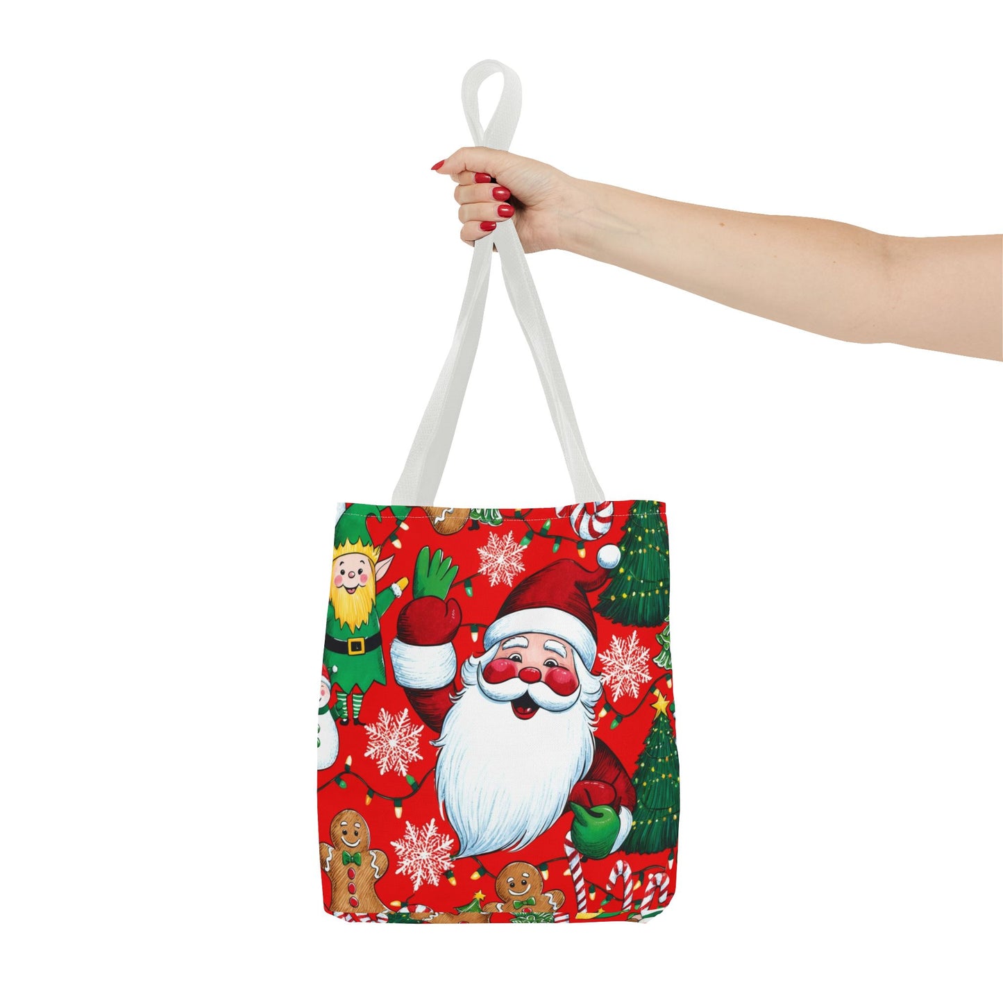 Festive Santa Tote Bag, Christmas Gift Bag, Holiday Shopping Tote, Cute Santa Bag, Merry Christmas Tote