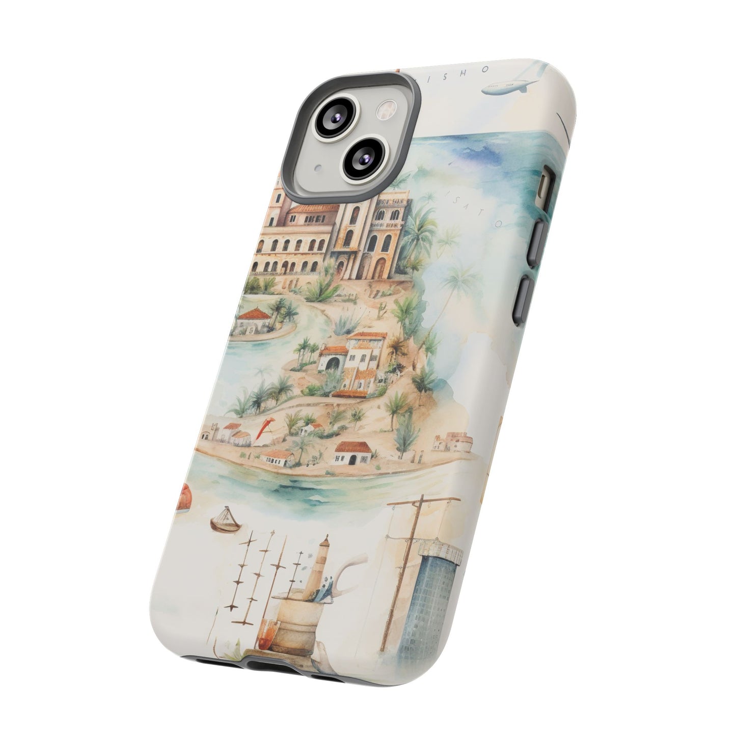 Hard Phone Case — Watercolor Fantasy Map Castle Design