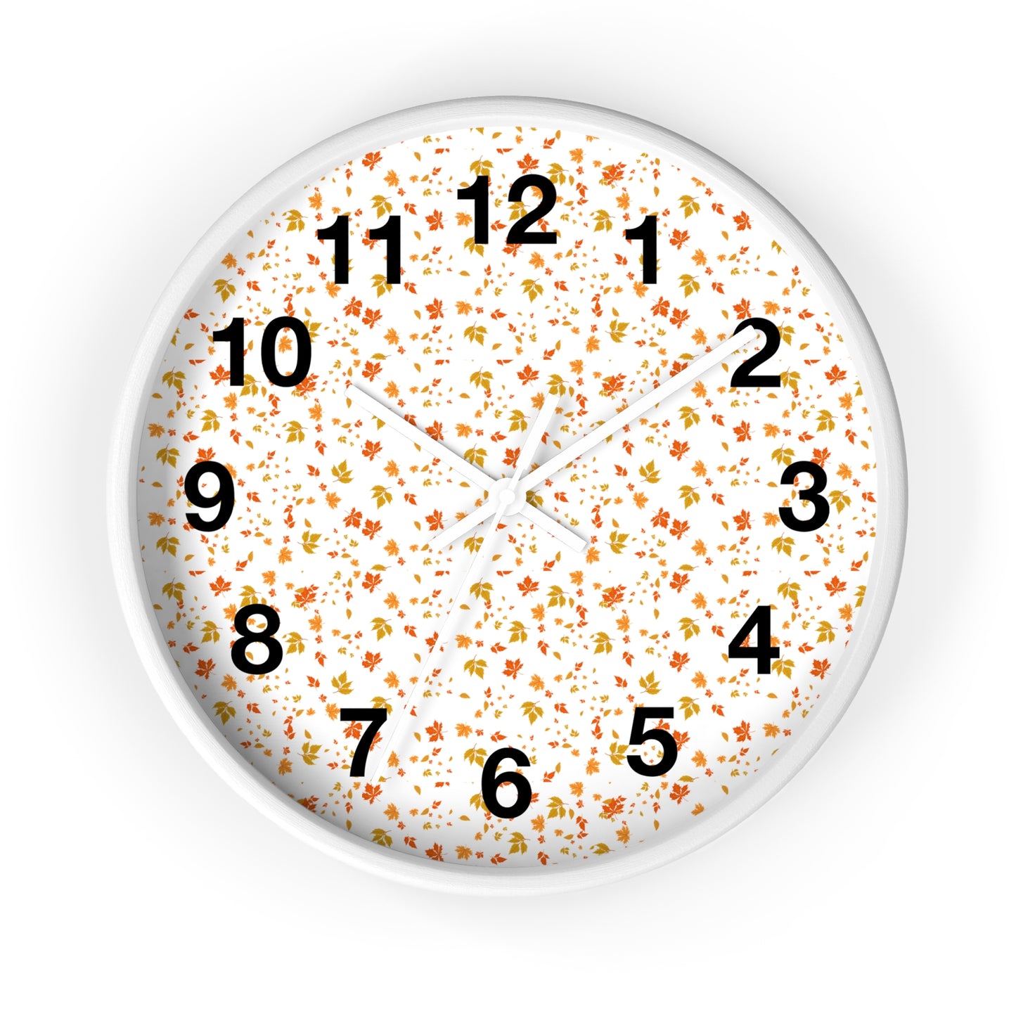 Autumn Leaves Wall Clock, Fall Home Decor, Rustic Timepiece, Seasonal Gift, Nature-Inspired Wall Art