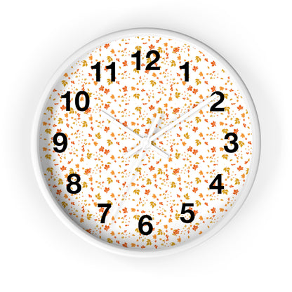 Autumn Leaves Wall Clock, Fall Home Decor, Rustic Timepiece, Seasonal Gift, Nature-Inspired Wall Art