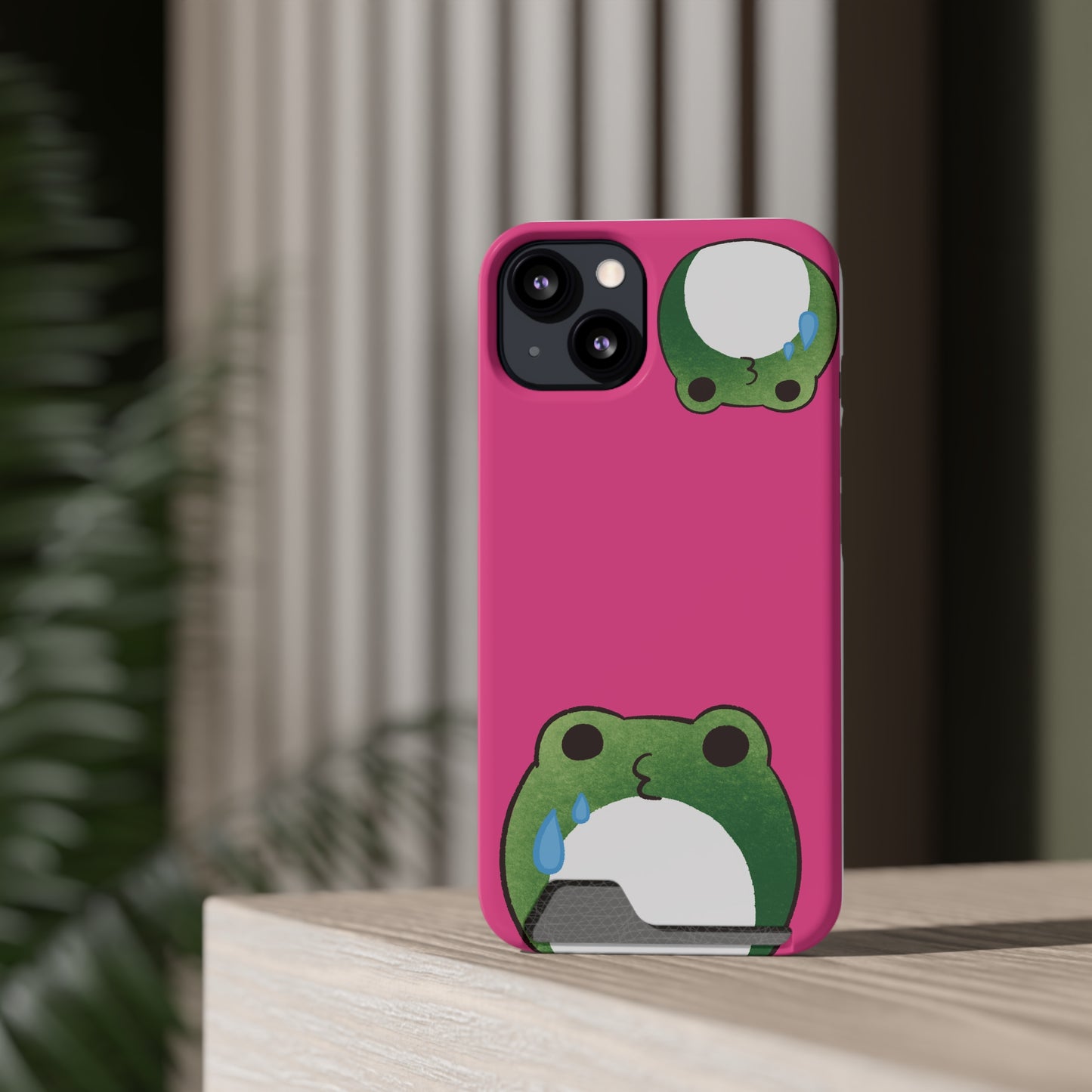 Phone Case With Card Holder frog for animal lovers