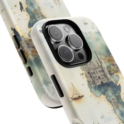 Hard Phone Case — Watercolor Fantasy Map Castle Design