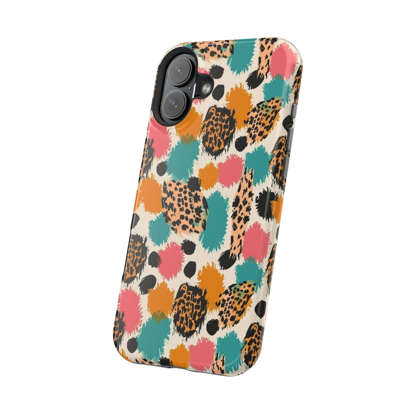 Leopard Splash Magnetic Impact Phone Case — Colorful Abstract Animal Print
