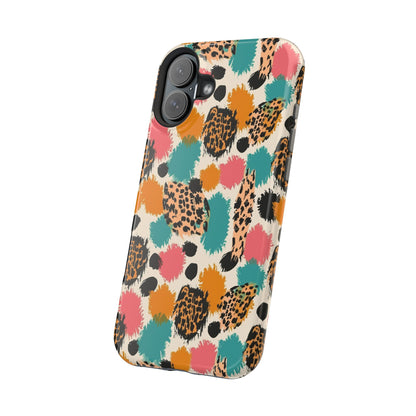 Leopard Splash Magnetic Impact Phone Case — Colorful Abstract Animal Print