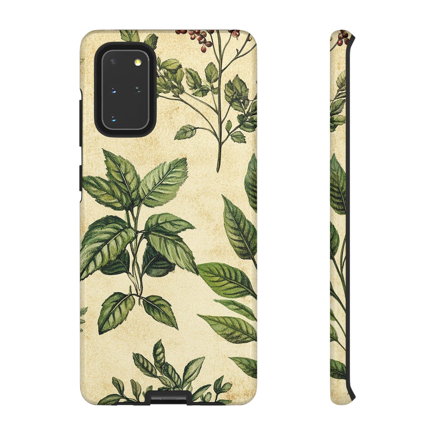 Botanical Leaves Tough Phone Case — Vintage Green Plant Print