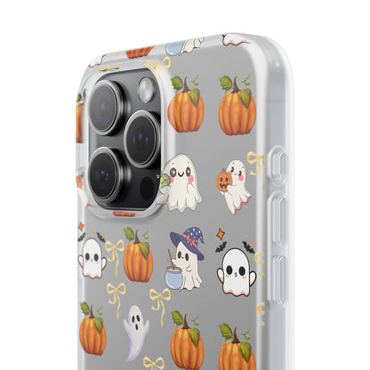 Cute Halloween Flexi Cases | Ghosts & Pumpkins Phone Cover, Spooky Gifts, Fall Decor, Horror Lovers, October Celebration