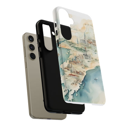 Hard Phone Case — Watercolor Fantasy Map Castle Design