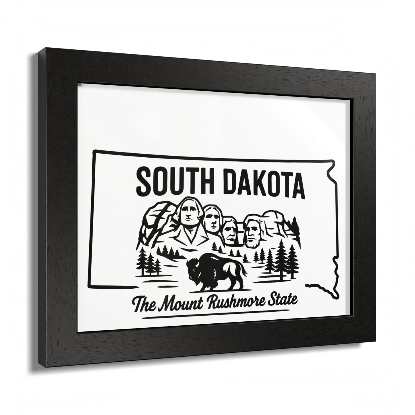 South Dakota State Framed Poster — The Evergreen State Vintage Map Print,Perfect Gift For Her,For Him.