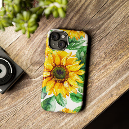 Sunflower Tough Phone Case — Bright Floral Protective Cover