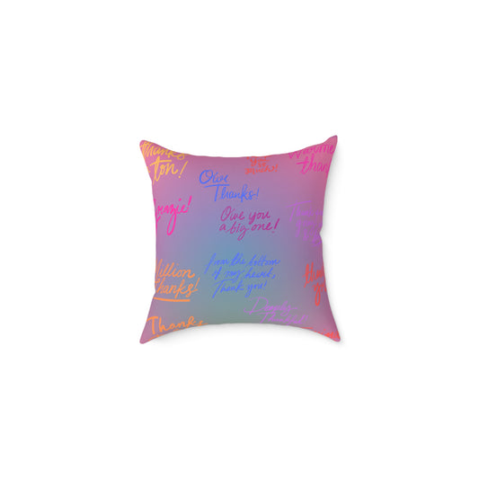 Gratitude Square Pillow - Colorful Thank You Design, Home Decor, Gift for Hostess, Modern Accessories, Cozy Living Room Cushion, [...]